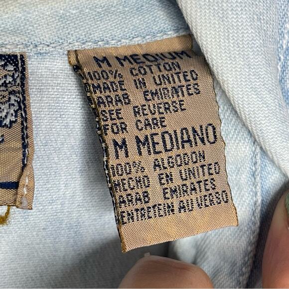 Vintage Sasson Chambray Embroidered Shirt - Picture 3 of 9